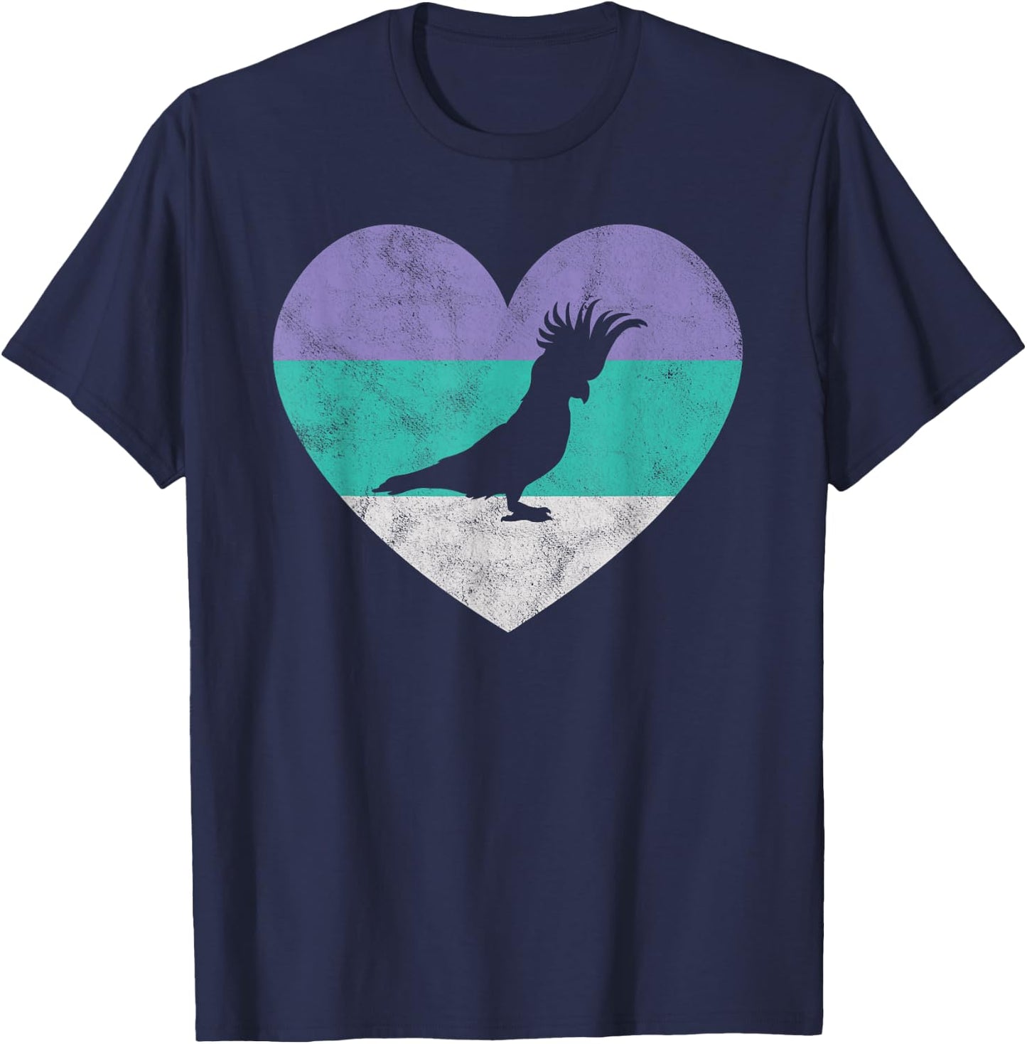 Cockatoo Gift Shirt & Girls Retro | White Cockatoo T-Shirt - T-Shirt | Navy