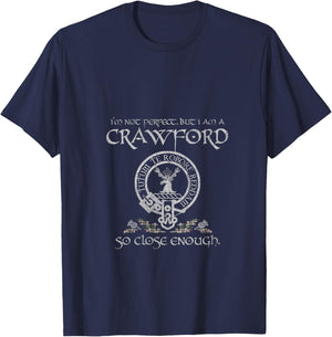 Women's Crawford Clan Proud Heritage Scottish Last Name Vintage V-Neck T-Shirt - T-Shirt | Navy