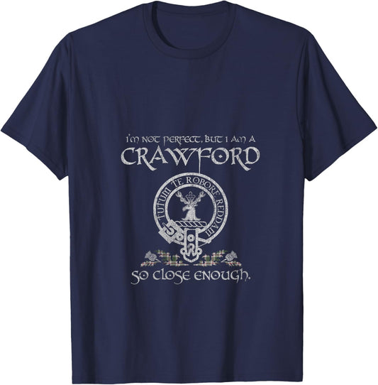 Women's Crawford Clan Proud Heritage Scottish Last Name Vintage V-Neck T-Shirt - T-Shirt | Navy