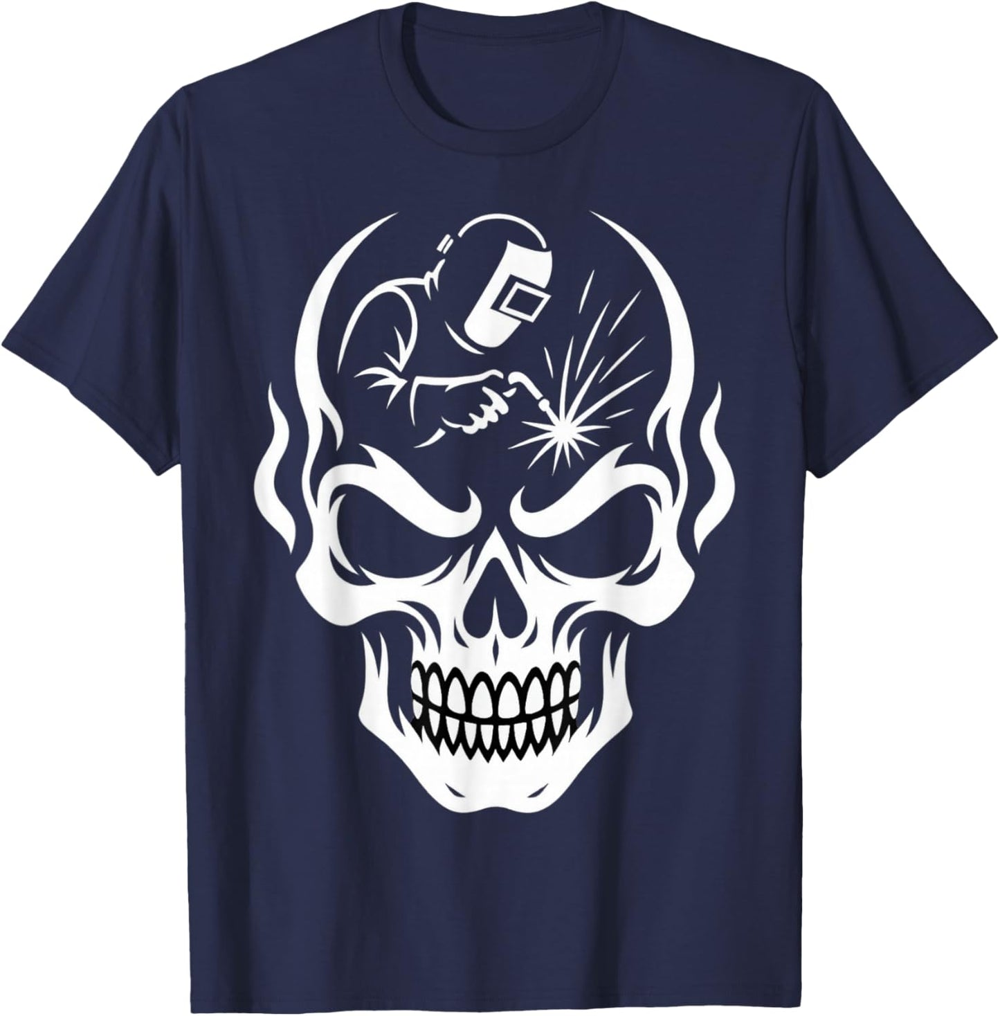 Welder Skull Welding Humor Metalworker T-Shirt - T-Shirt | Navy