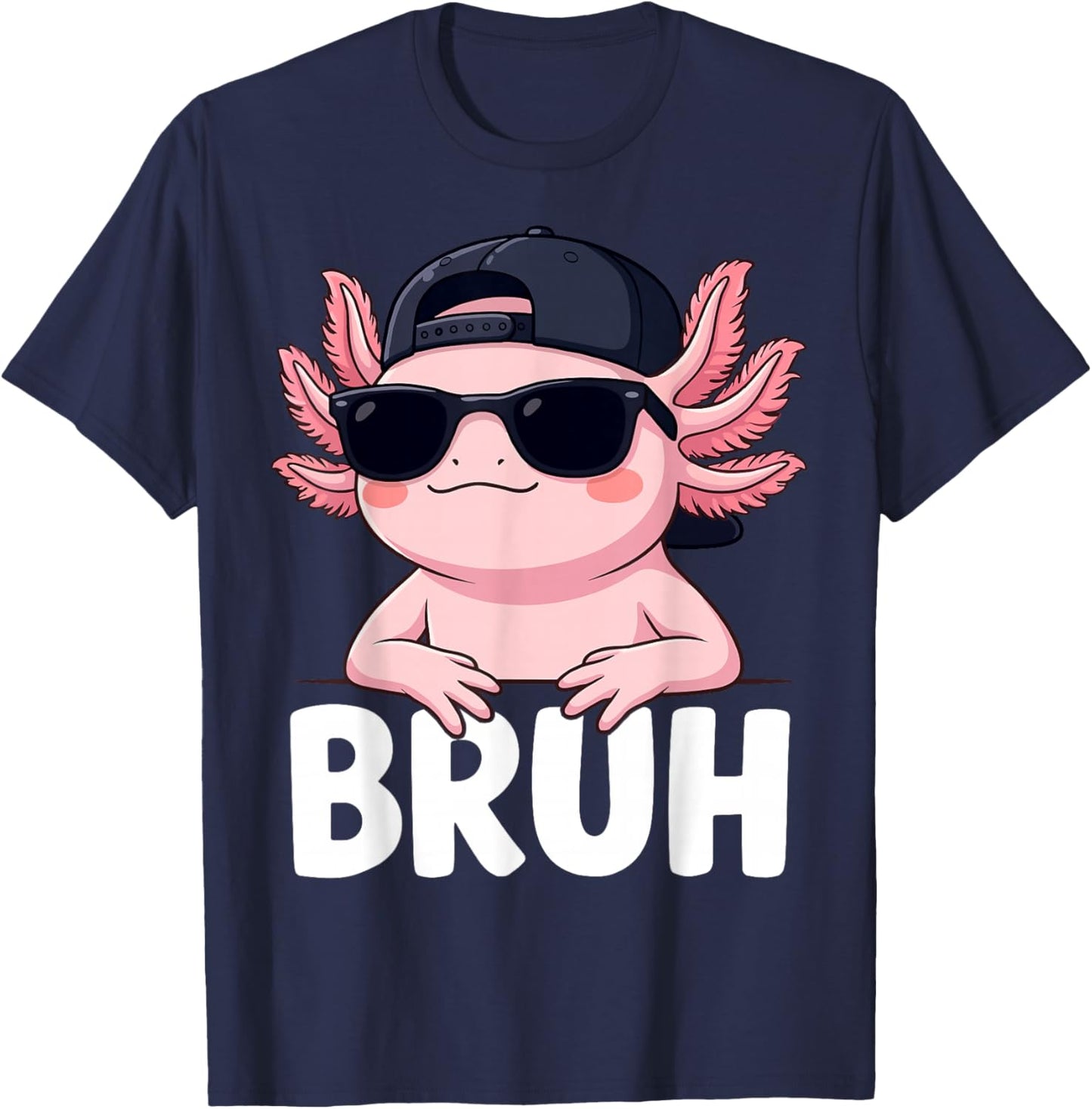 Bruh Axolotl Meme T-Shirt - T-Shirt | Navy
