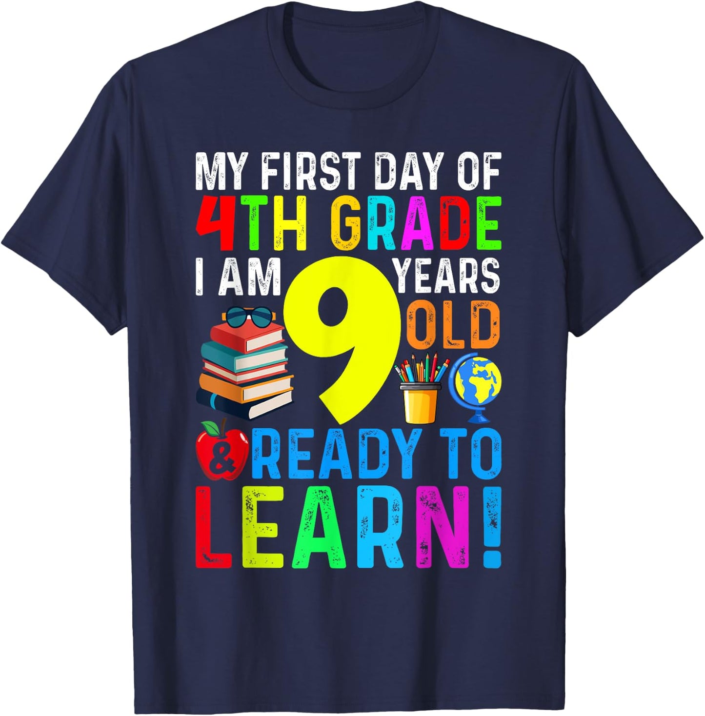 4th Grade Back to First Day of School Boys Girl T-Shirt - T-Shirt | Navy