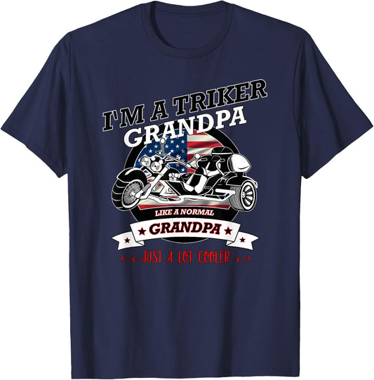 Cool USA Triker Grandpa, Trike Gift Design T-Shirt - T-Shirt | Navy