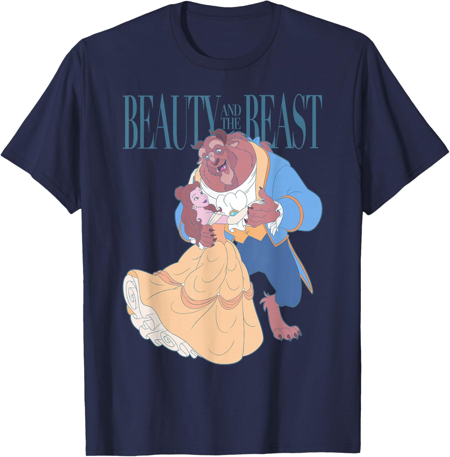 Disney Beauty and The Beast Belle and Beast Classic Portrait Small T-Shirt - T-Shirt | Navy