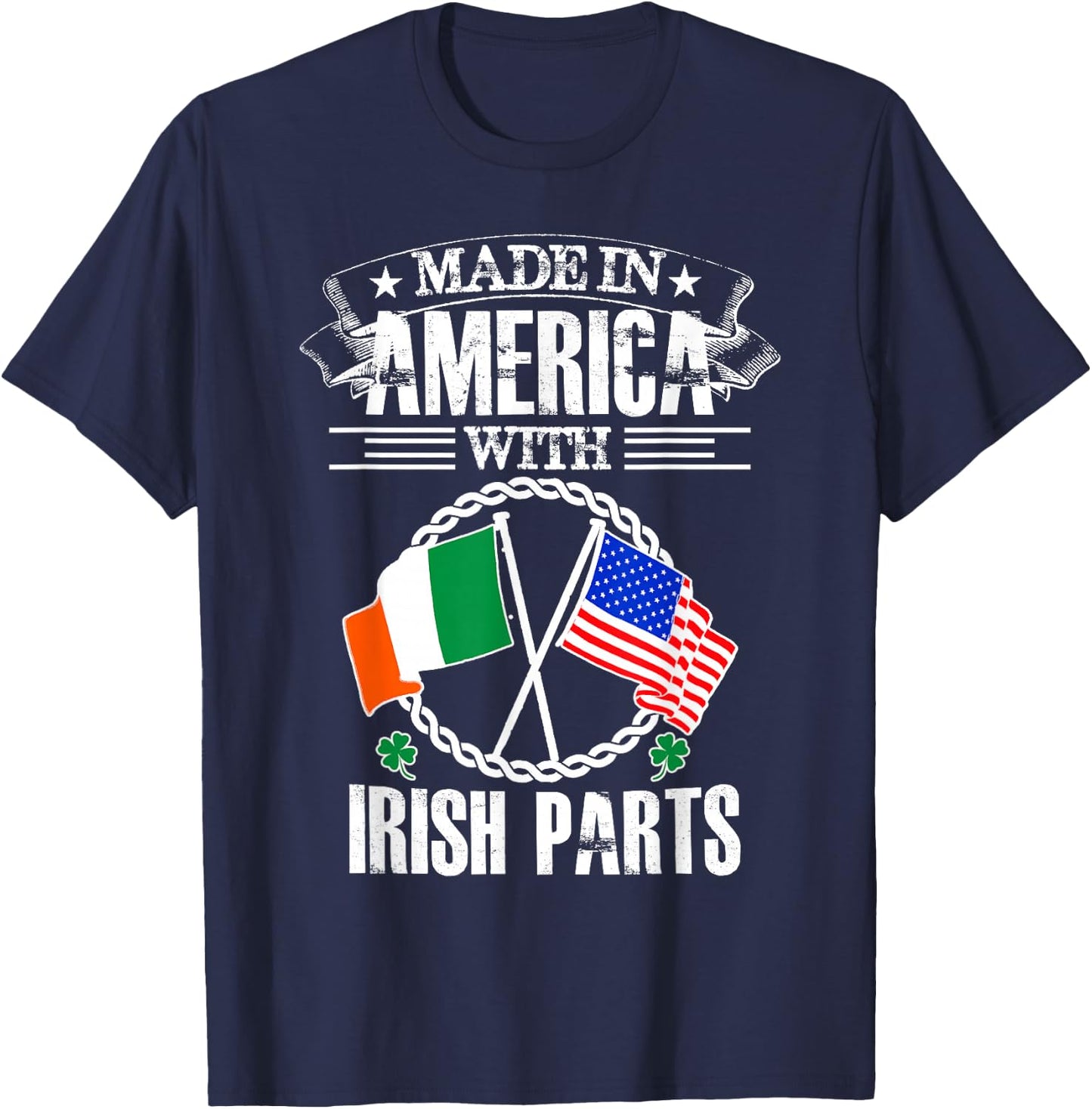 Made in America with Irish Parts Irish Heritage T-Shirt - T-Shirt | Navy