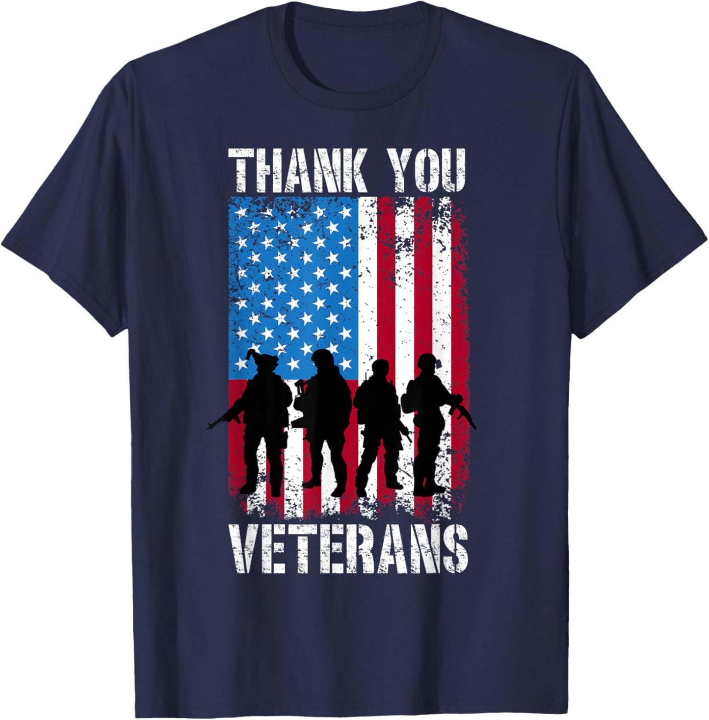 Thank You Veterans Military Services Armed Forces T-Shirt - T-Shirt | Navy