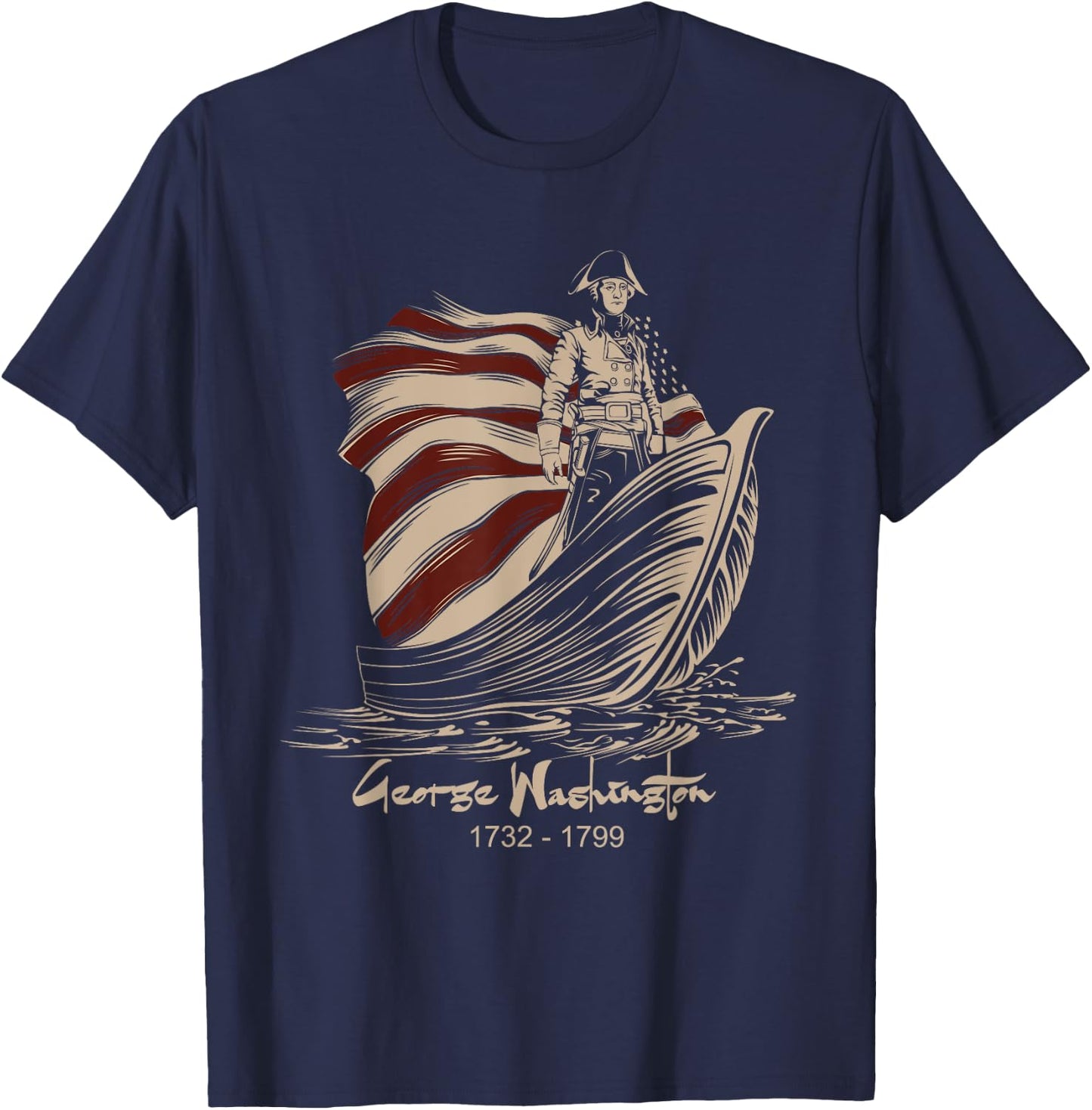 Vintage George Washington Costume Small T-Shirt - T-Shirt | Navy