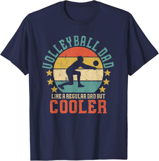 Volleyball Dad Vintage Volleyball Player Father's Day Gift T-Shirt - T-Shirt | Navy