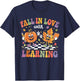 Fall In Love With Learning Autumn Fall Season Teacher T-Shirt - T-Shirt | Navy