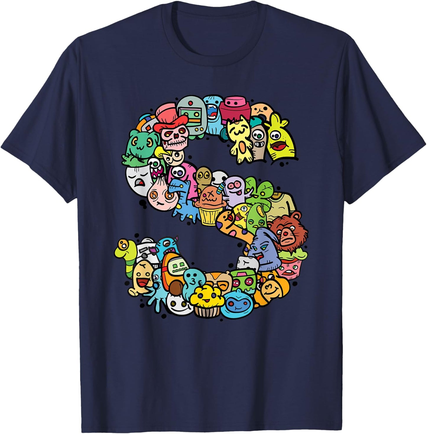 Letter S Alphabet S Name Initial Monogrammed Shirts T-Shirt - T-Shirt | Navy