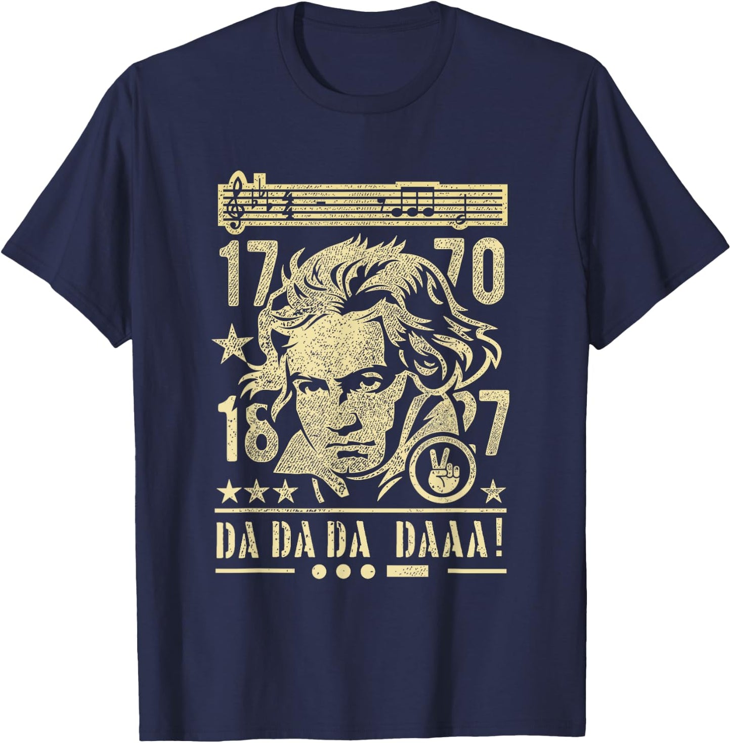 Beethoven Composer 1770-1827 Ludwig van Beethoven T-Shirt - T-Shirt | Navy