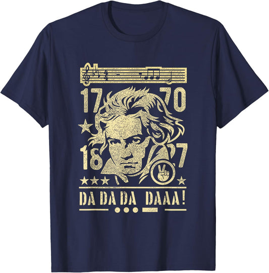 Beethoven Composer 1770-1827 Ludwig van Beethoven T-Shirt - T-Shirt | Navy
