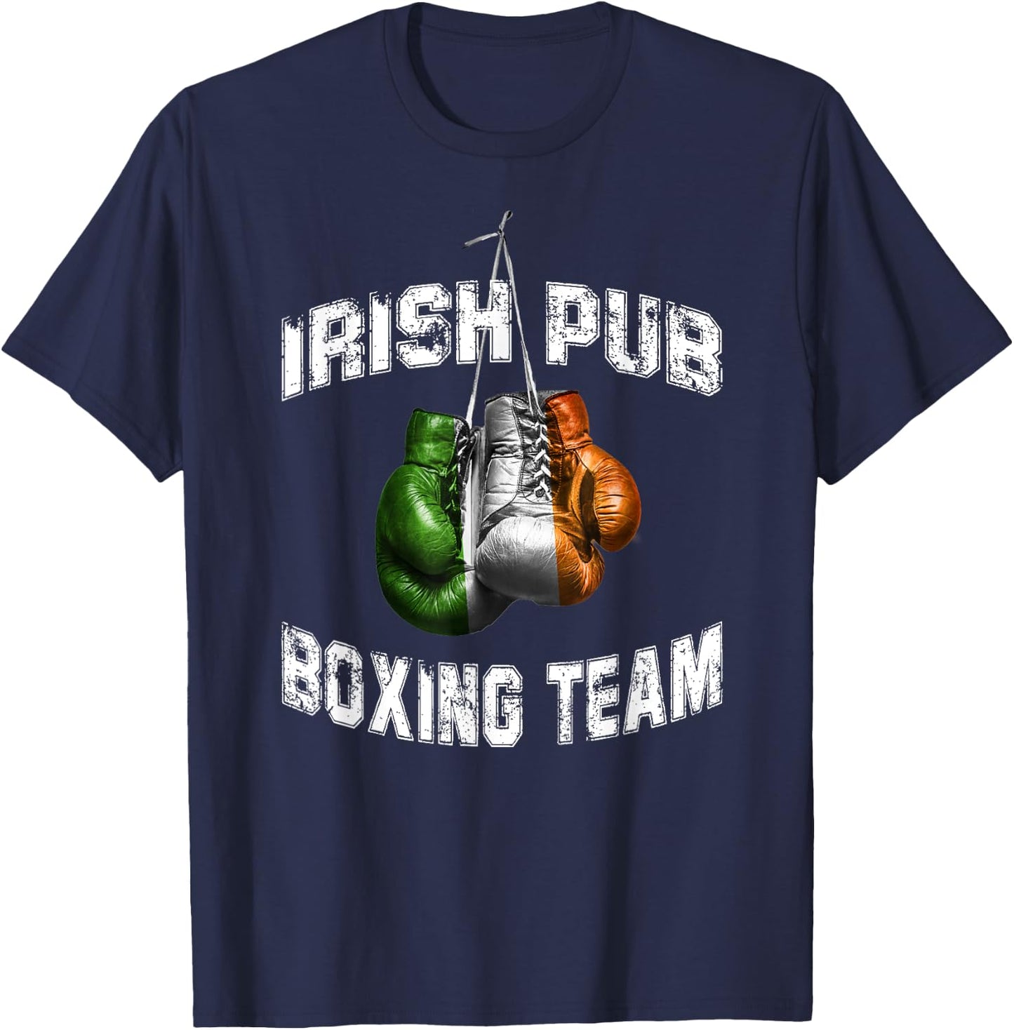 Irish Boxing Funny Ireland Flag - Irish Pub T-Shirt - T-Shirt | Navy