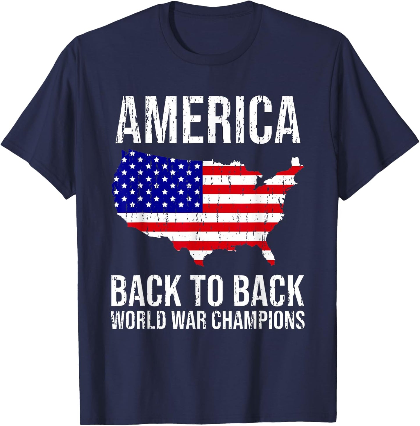 Funny USA T Shirt US Flag Patriodic 4th of July America T-Shirt - T-Shirt | Navy