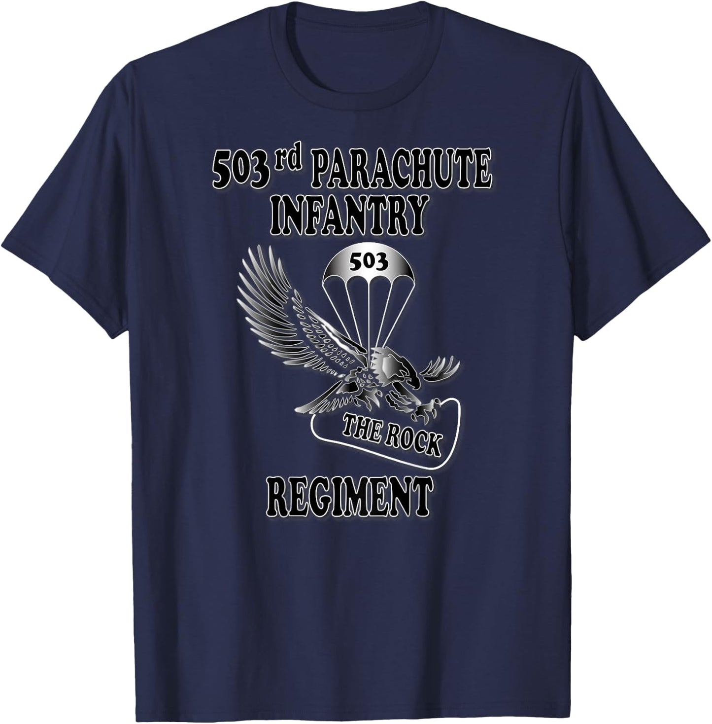 503rd Parachute Infantry Regiment (Back) T-Shirt - T-Shirt | Navy