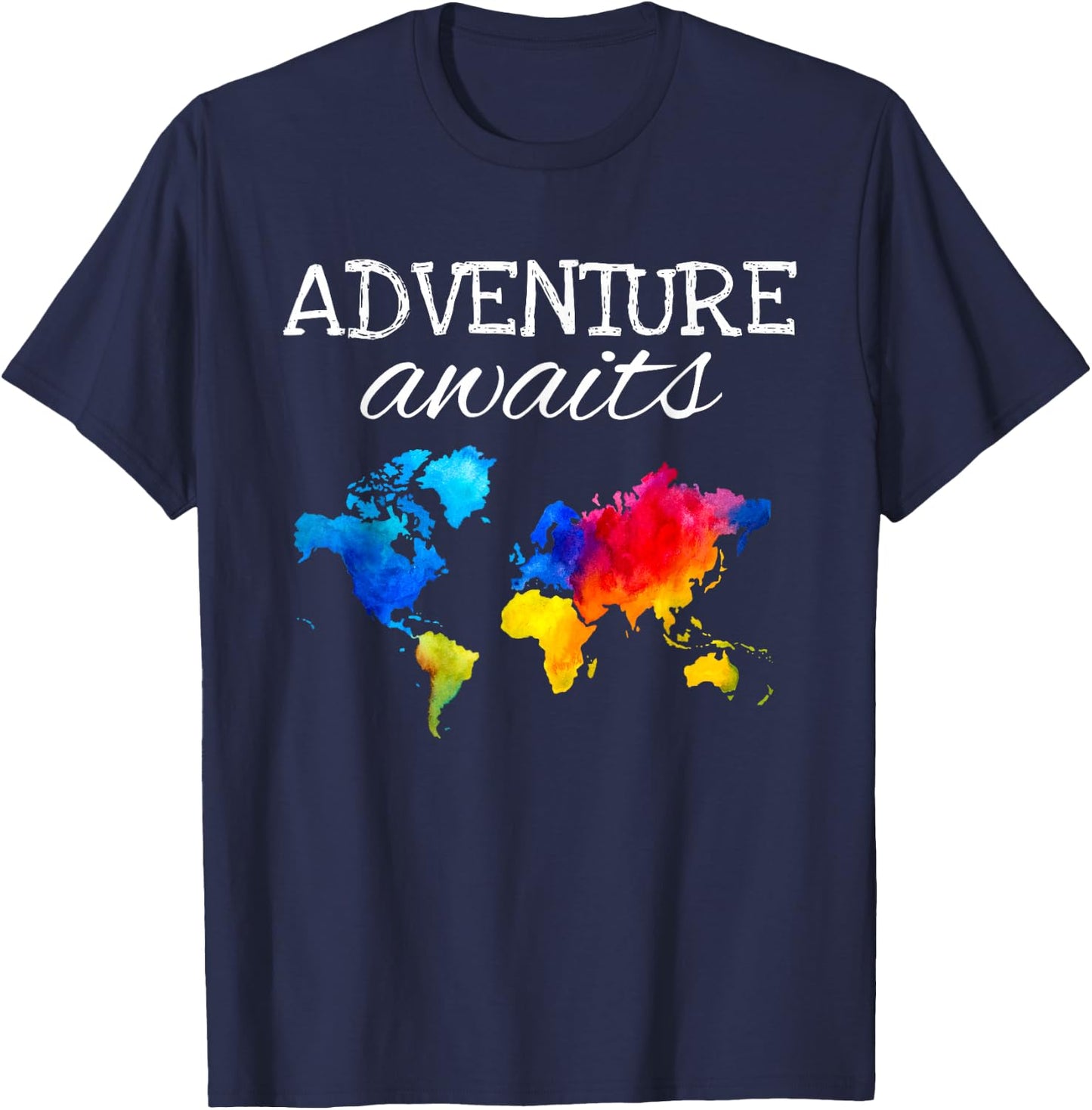 Travel Wanderlust World Map Adventure Traveler Gift T-Shirt - T-Shirt | Navy