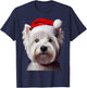 West Highland White Terrier With Santa Hat Christmas Dog Mom T-Shirt - T-Shirt | Navy
