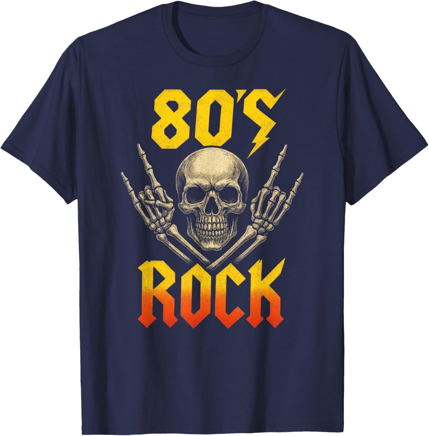 80s Rock - Vintage 1980s Retro Eighties T-Shirt - T-Shirt | Navy