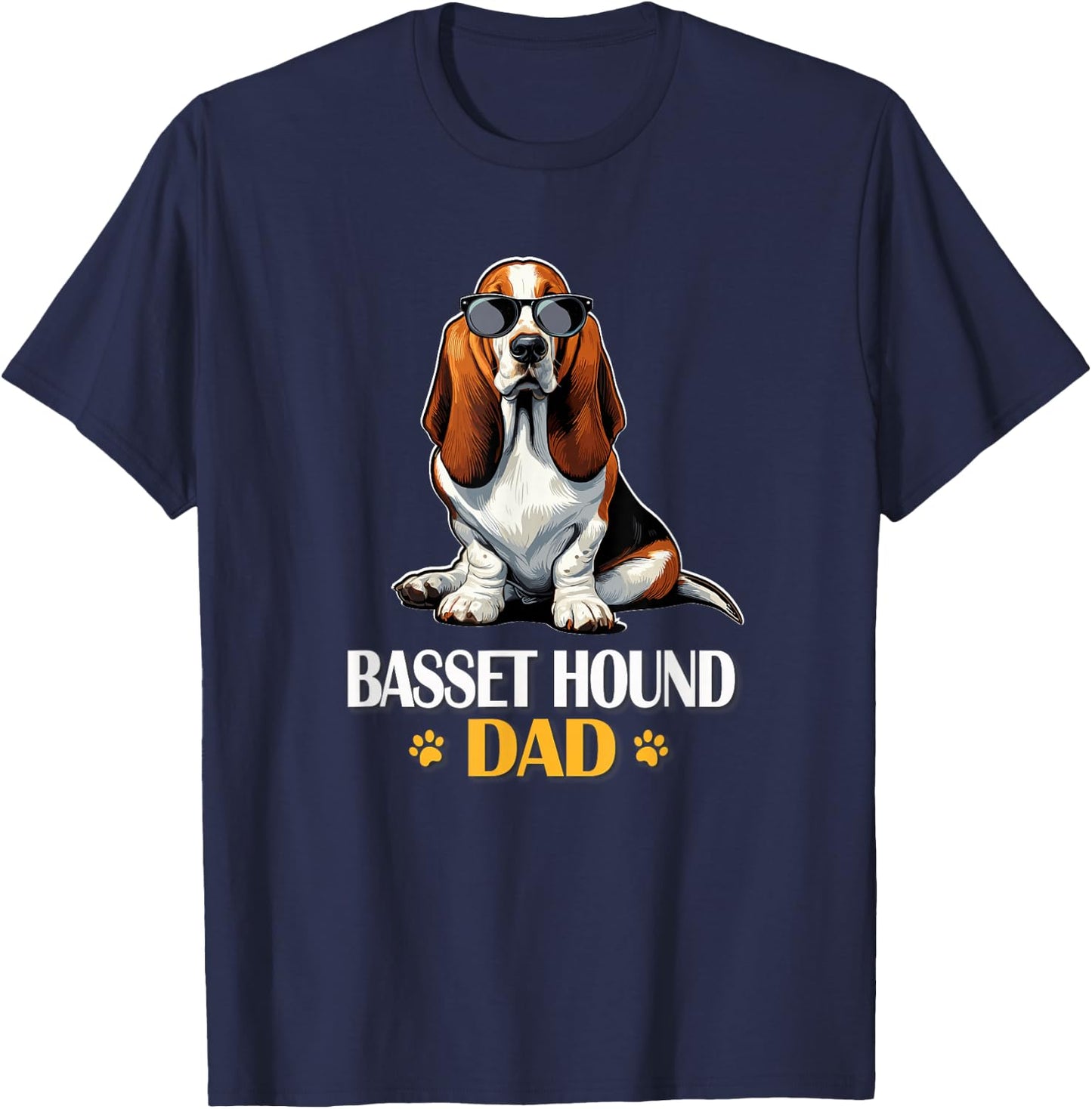 Boys Cool Sunglasses Dog Lover Basset Hound Dad T-Shirt - T-Shirt | Navy