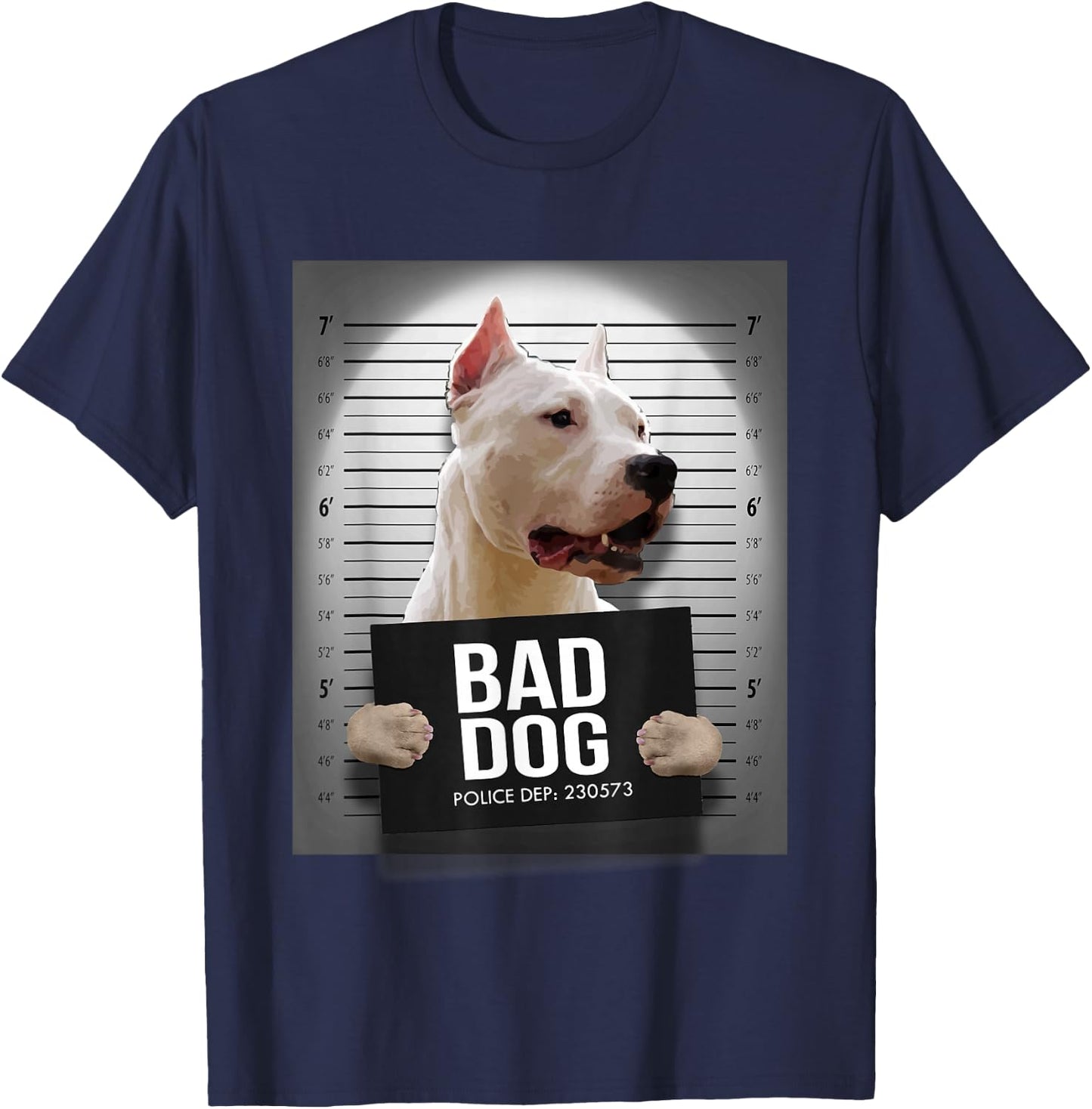 Dogo Argentino Mugshot Shirt T-Shirt - T-Shirt | Navy