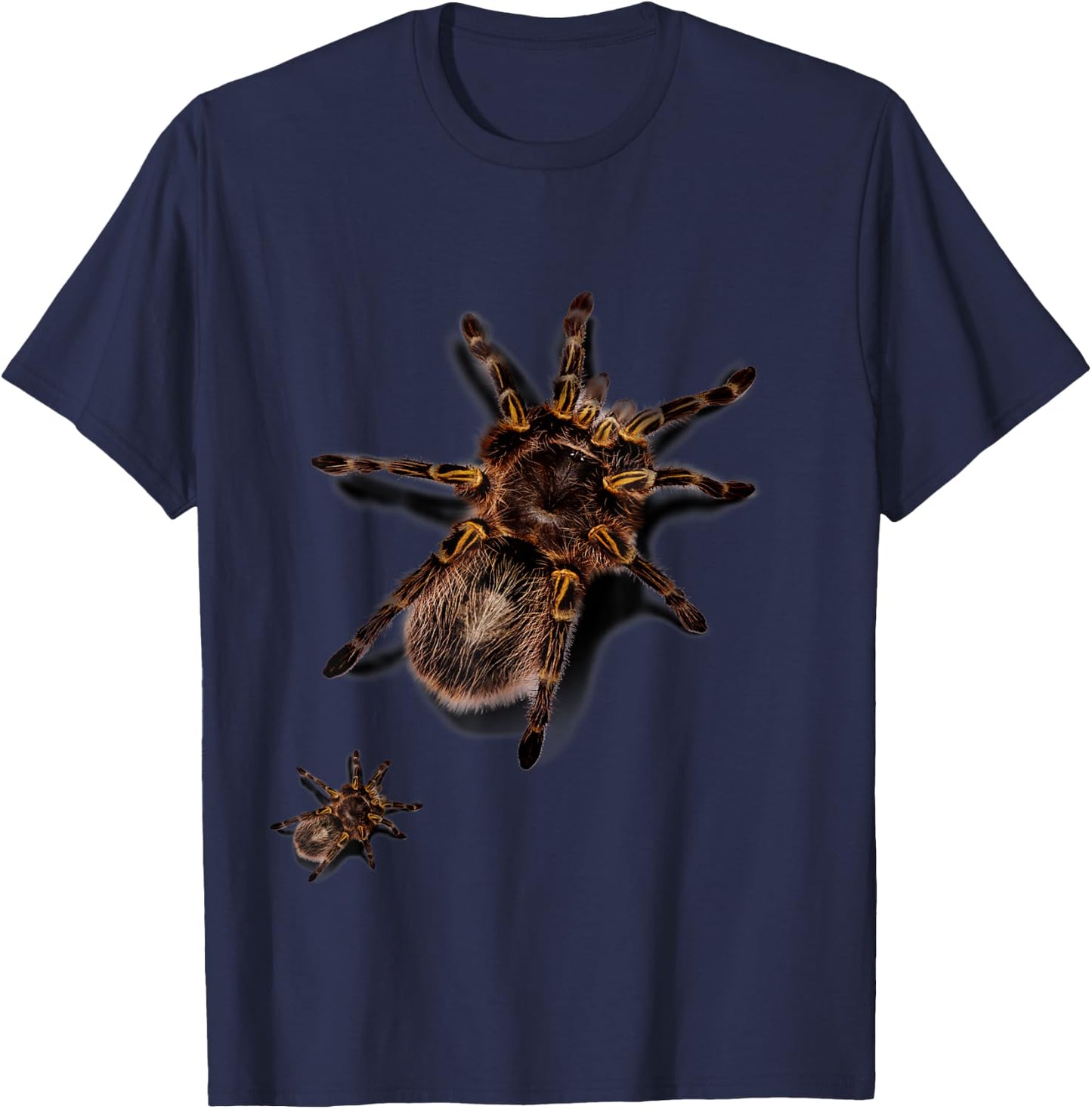 Giant Tarantula Spider Crawling Up, Prank T-Shirt - T-Shirt | Navy