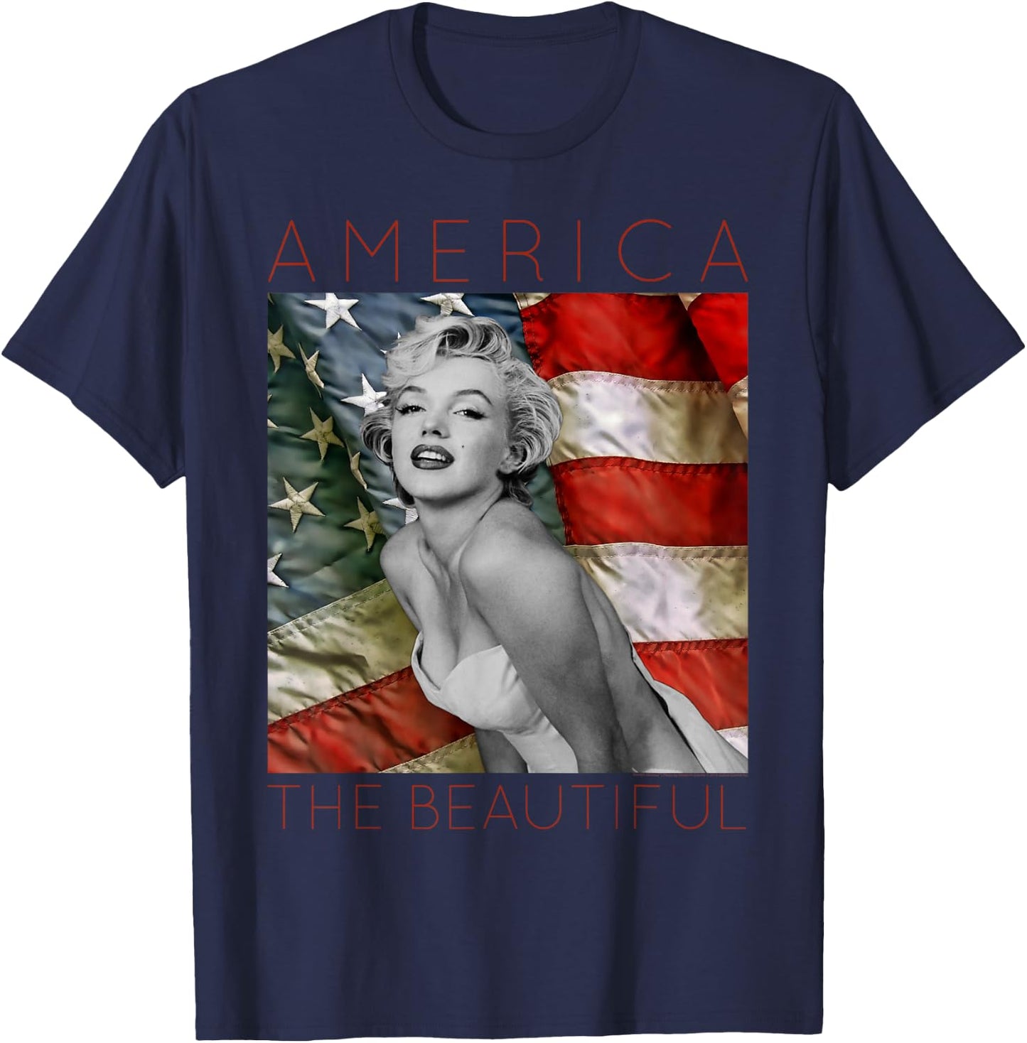Marilyn Monroe America The Beautiful T-Shirt - T-Shirt | Navy