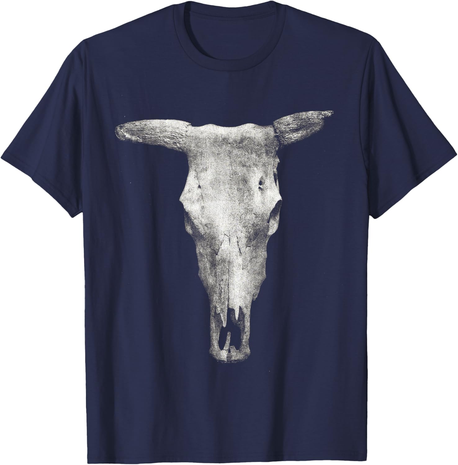 Cow Skull Western cowboy cowgirl Graphic T-Shirt - T-Shirt | Navy