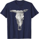 Cow Skull Western cowboy cowgirl Graphic T-Shirt - T-Shirt | Navy