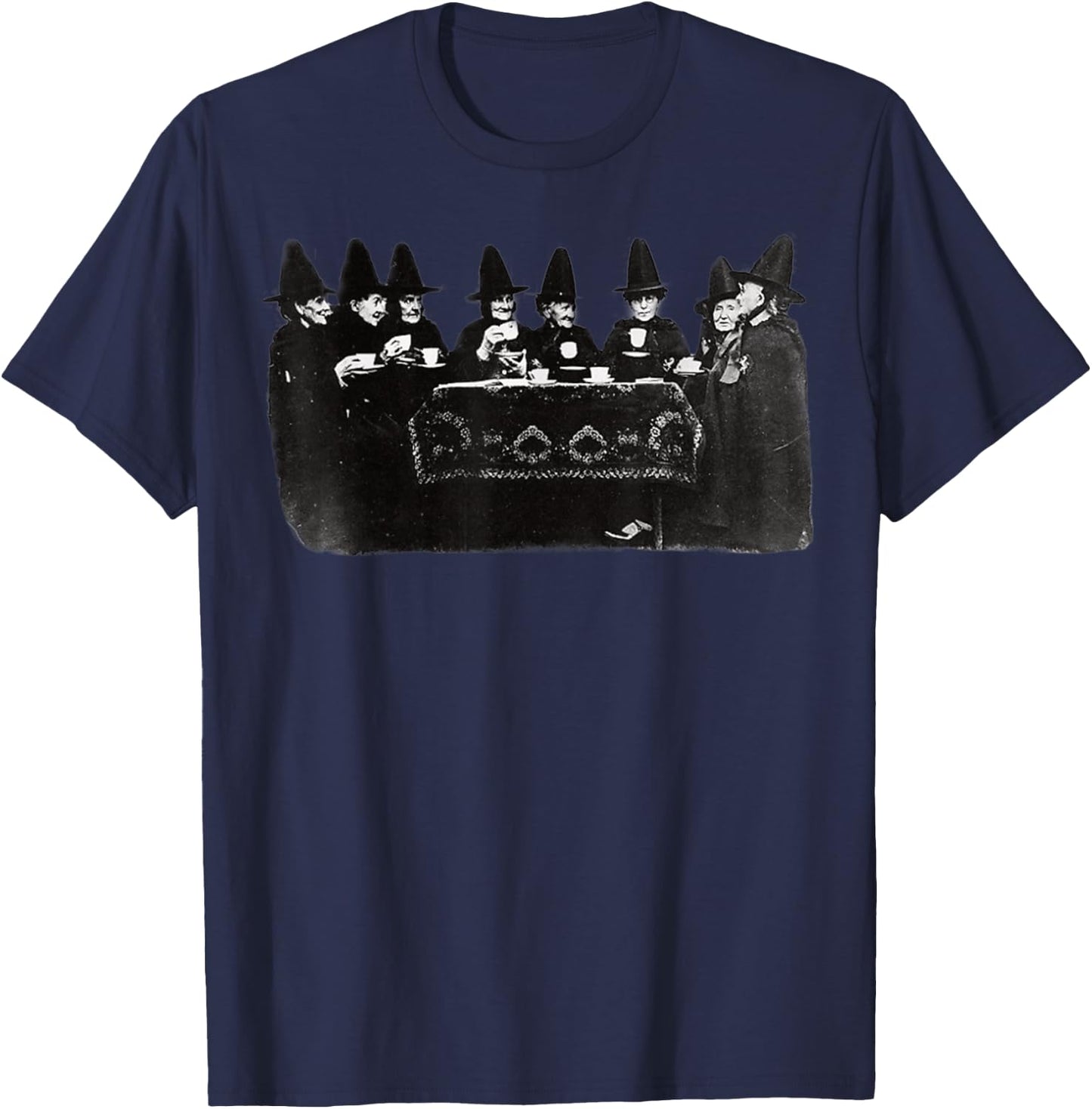 Vintage Witches Tea Party Victorian Witch T-Shirt - T-Shirt | Navy