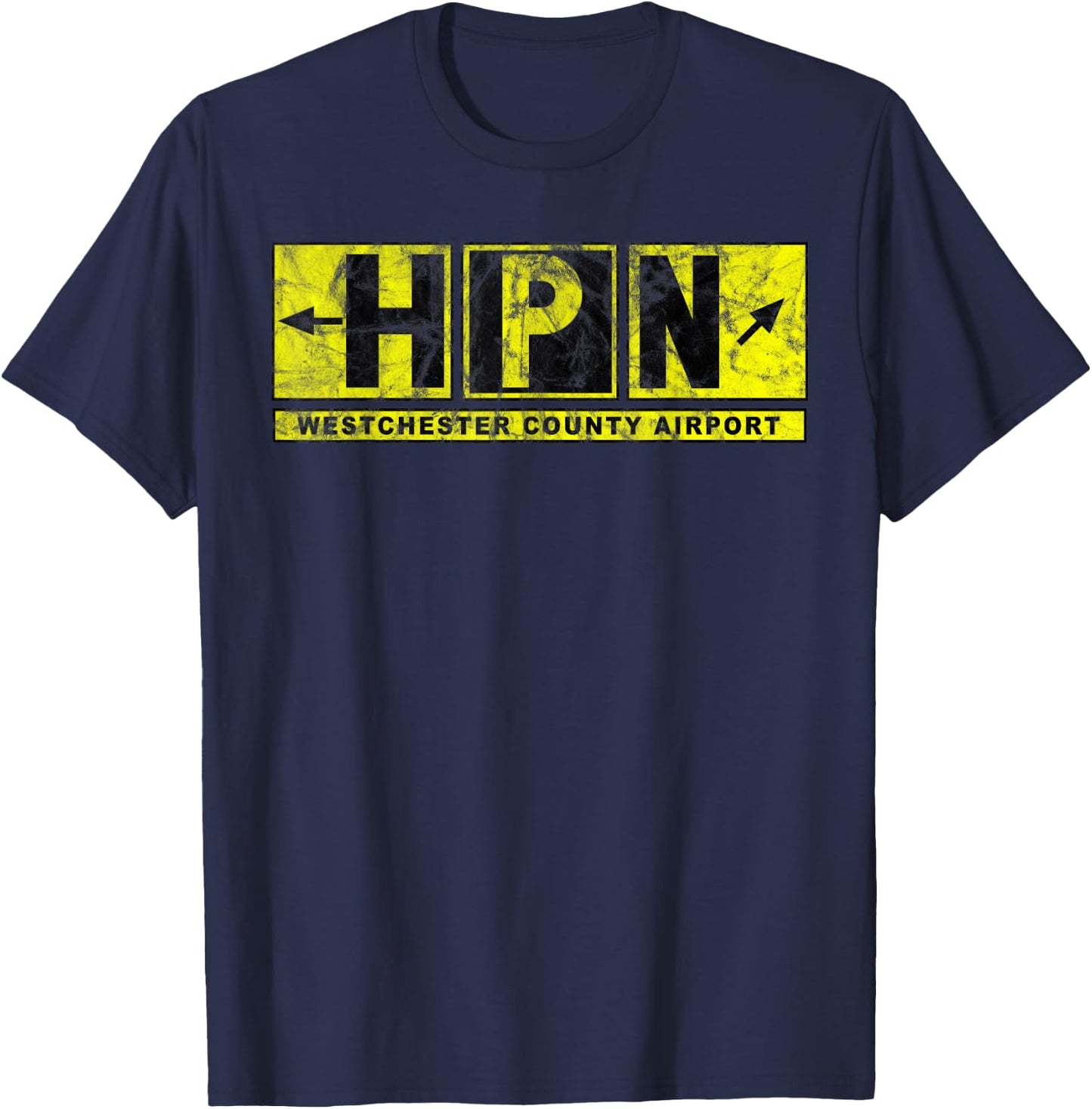 HPN Westchester County Airport Taxiway Sign Pilot Vintage T-Shirt - T-Shirt | Navy