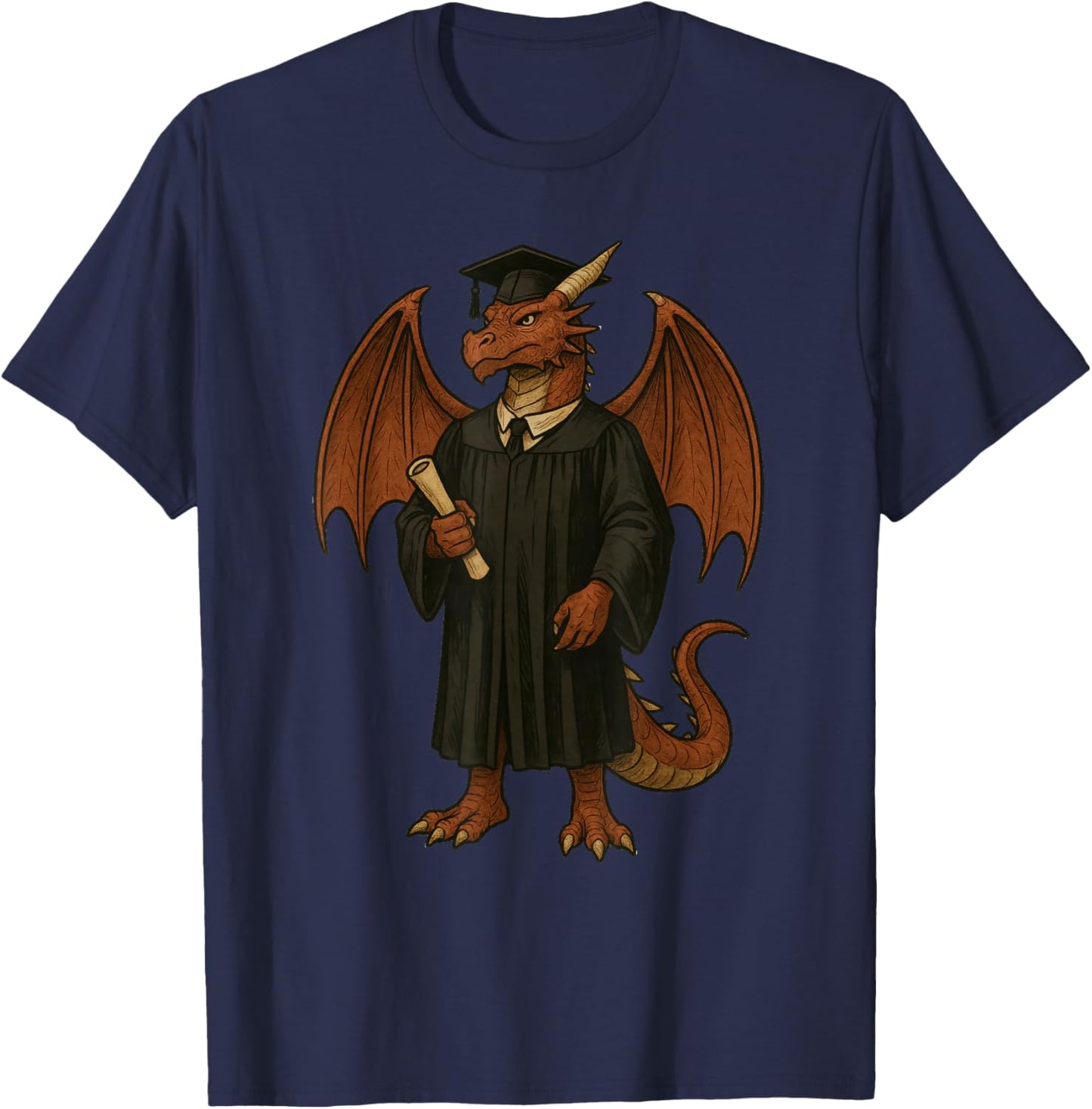 Cute Dragon Graduation T-Shirt - T-Shirt | Navy