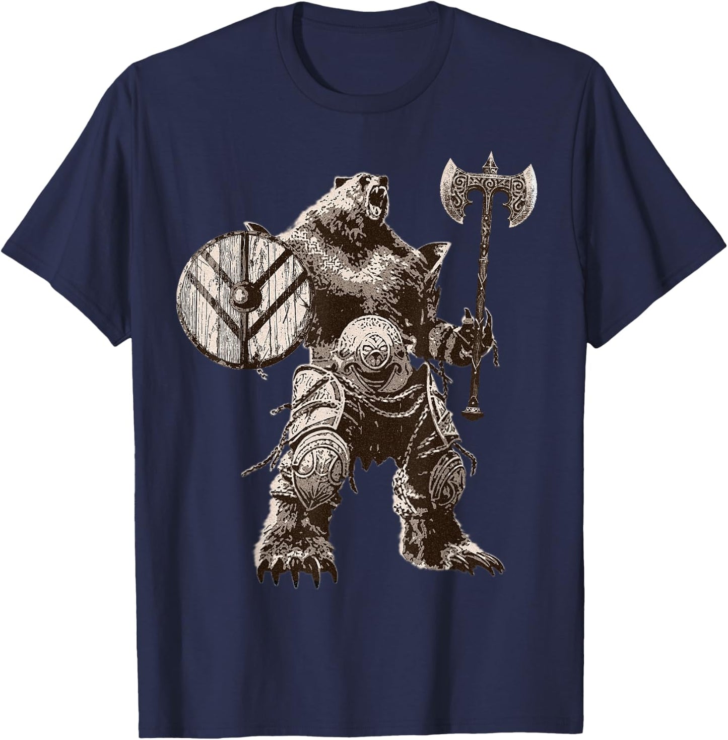 Viking Bear Warrior Odin Berserker Vikings Myths T-Shirt - T-Shirt | Navy