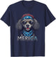Vintage Poodle 4th of July Merica T-Shirt - T-Shirt | Navy