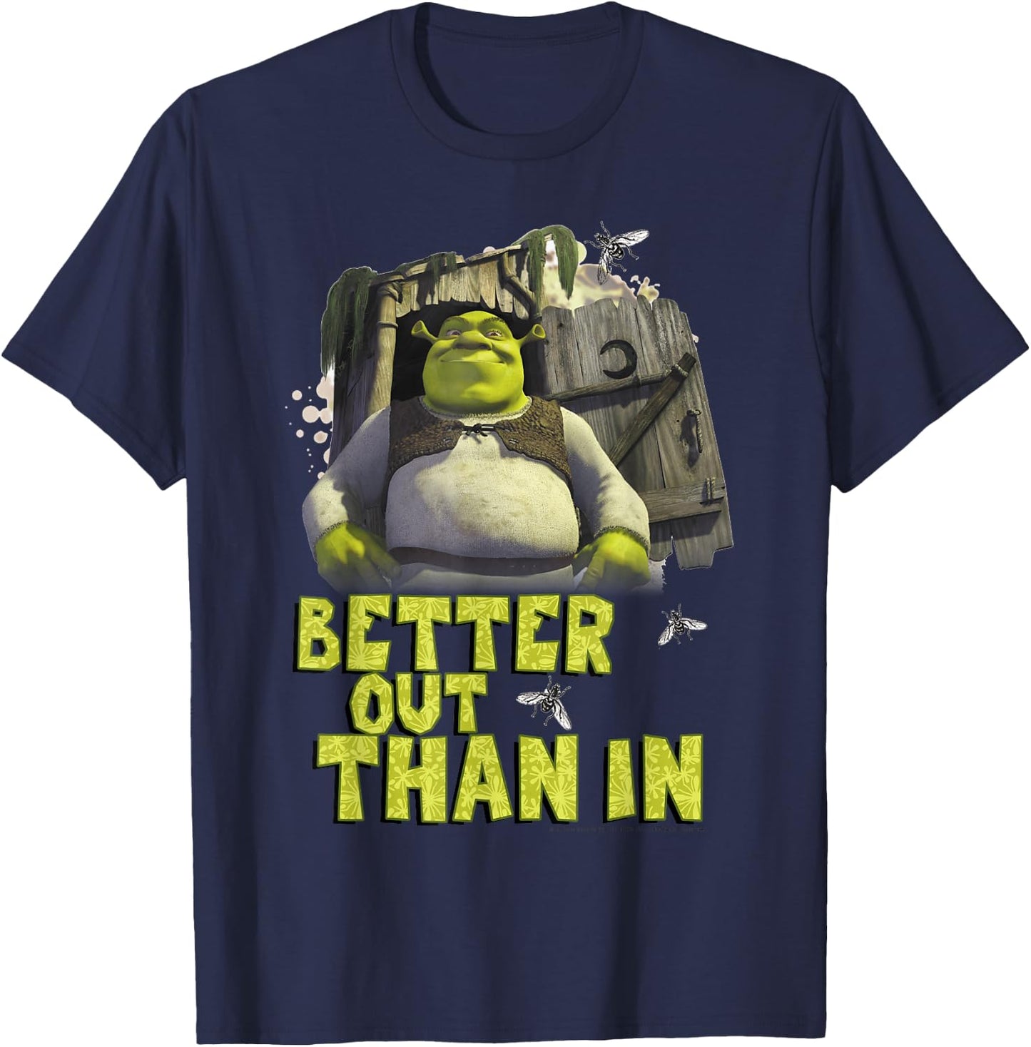 Shrek Outhouse Better Out Than in Quote T-Shirt - T-Shirt | Navy