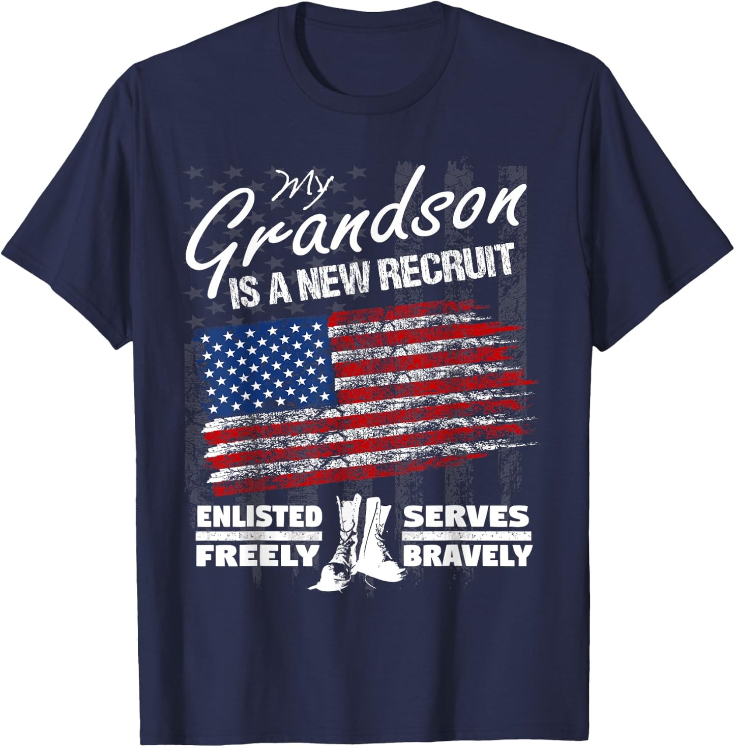 New Recruit Shirt - My Grandson Joined the U.S. Military T-Shirt - T-Shirt | Navy