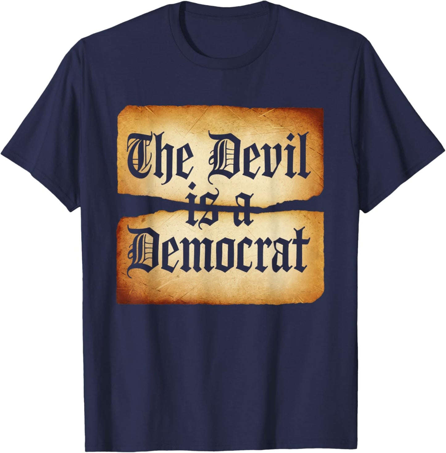 The Devil is A Democrat Retro Democrats Liberal T-Shirt - T-Shirt | Navy