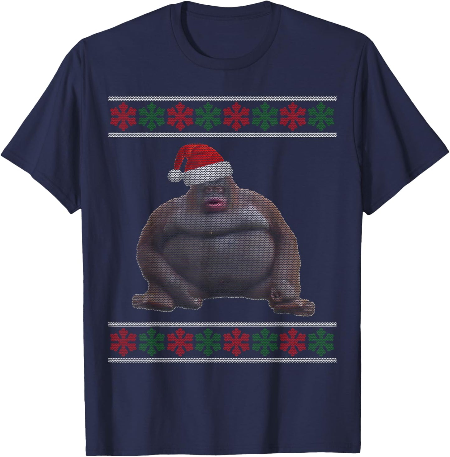 Uh Oh Stinky Poop Dank Memes Le Monke Ugly Christmas T-Shirt - T-Shirt | Navy