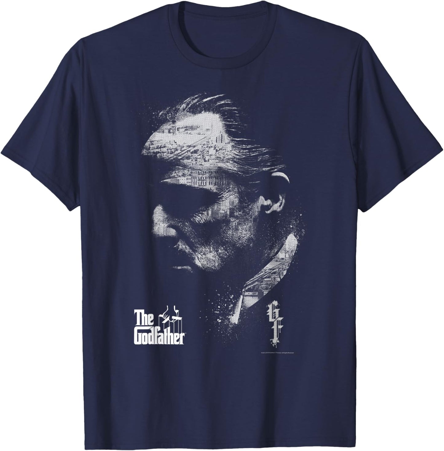 The Godfather Don Vito Corleone Profile Portrait T-Shirt - T-Shirt | Navy