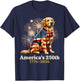 Golden Retriever Americas 250th 1776 4th of July T-Shirt - T-Shirt | Navy