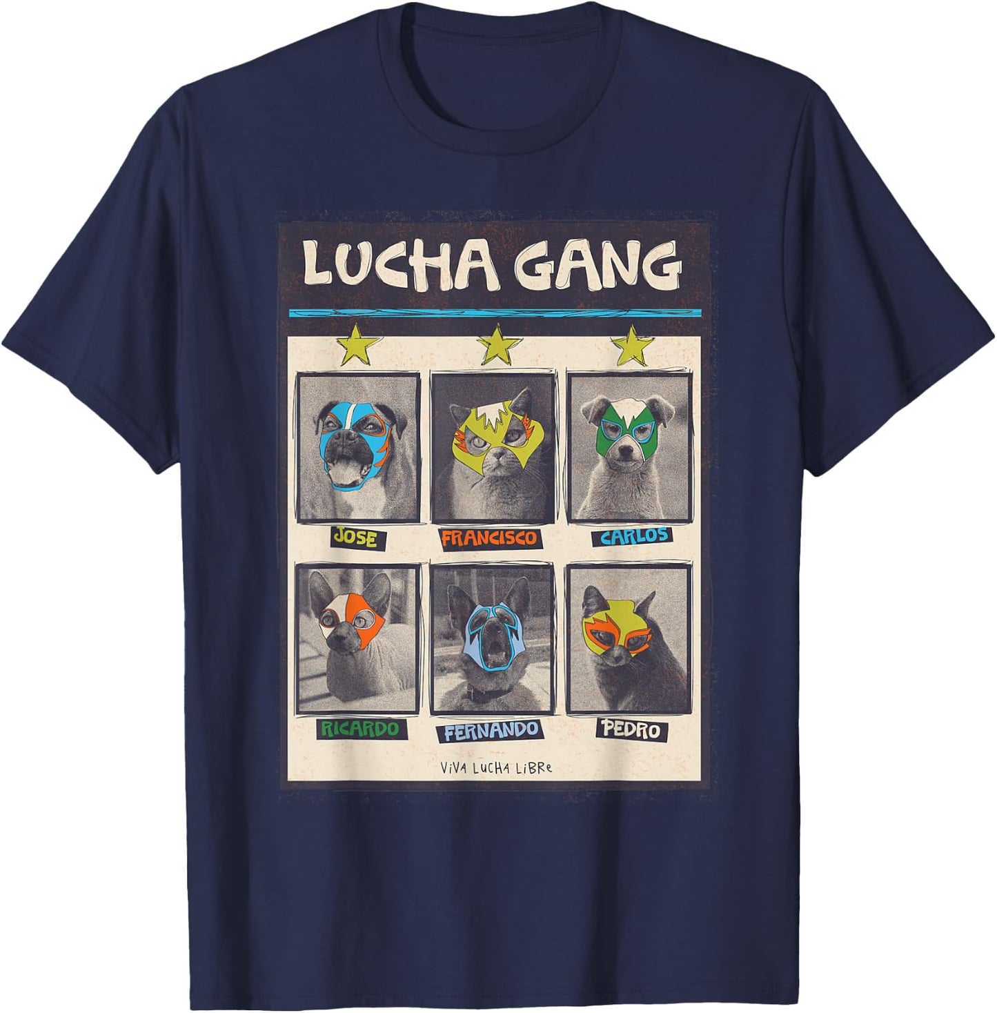 Lucha Libre Mexico Puppy Wrestling Mask Luchador Birthday T-Shirt - T-Shirt | Navy