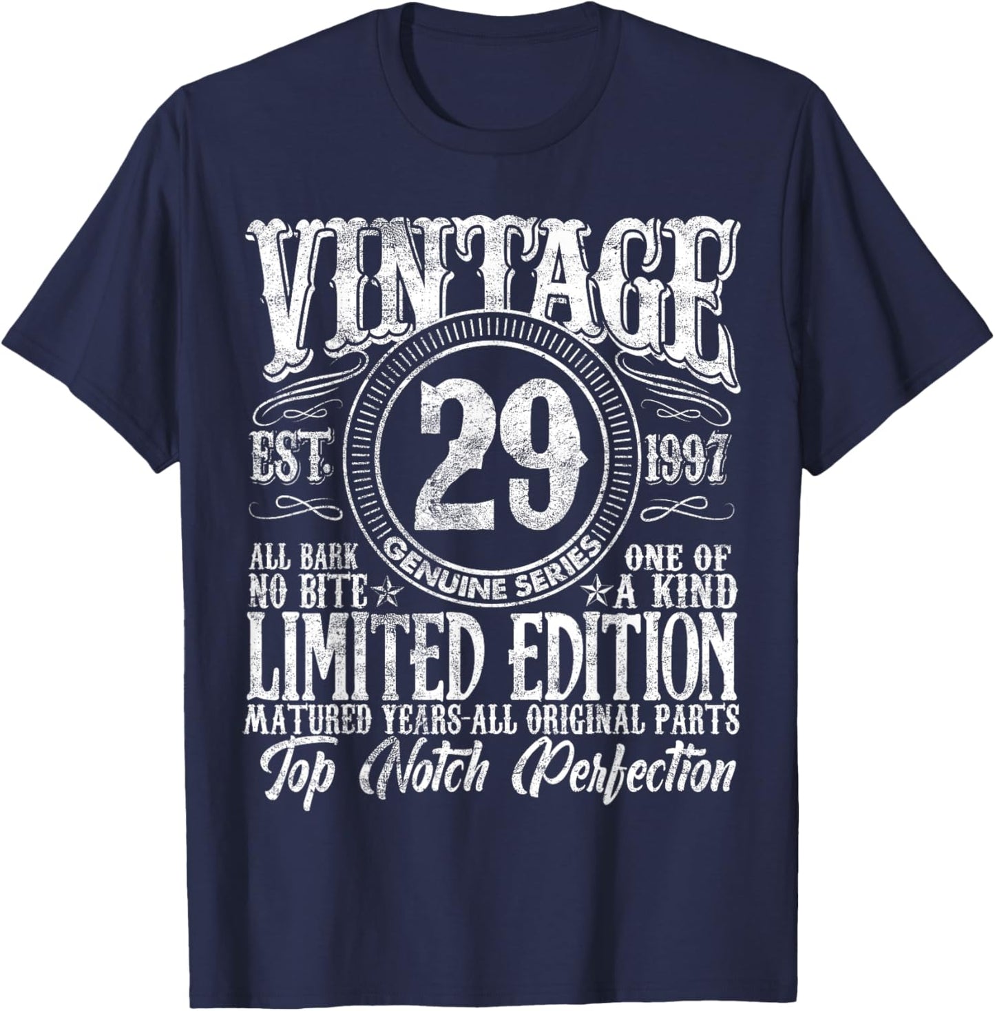 29 Year Old Gifts Vintage 1997 Limited Edition 29th Birthday T-Shirt - T-Shirt | Navy