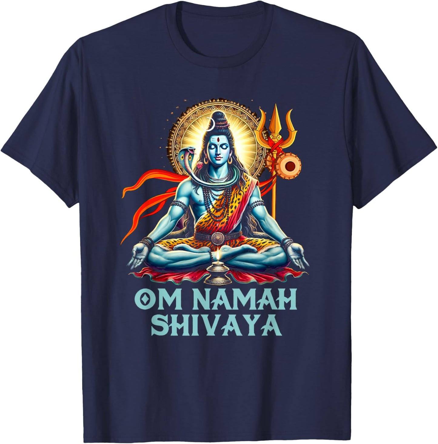 Shiva Hindu God Yoga Meditation Spiritual Om Namah Shivaya T-Shirt - T-Shirt | Navy