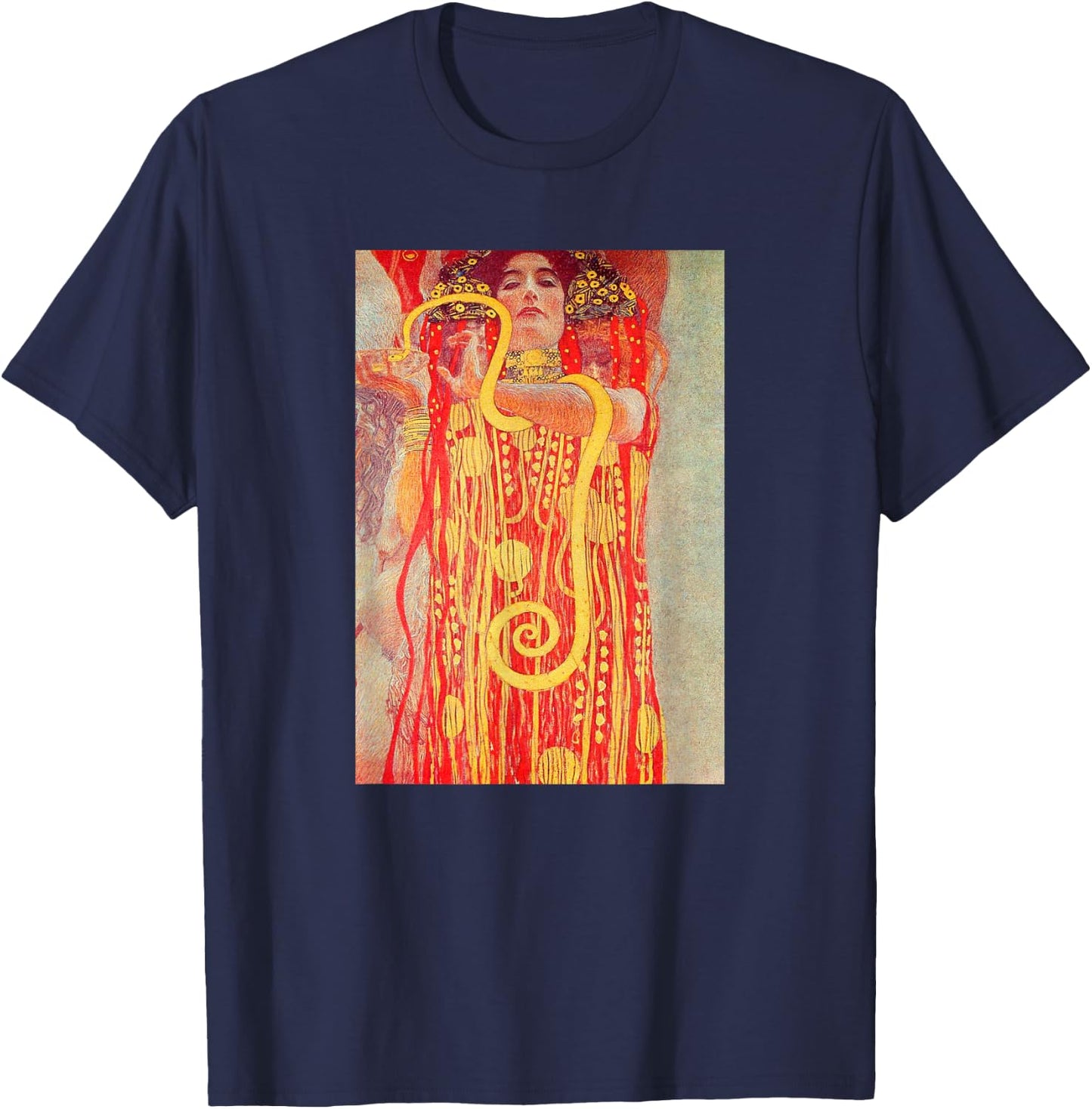 Hygeia Detail of Medicine 1907 Klimt Symbolist Painting Art T-Shirt - T-Shirt | Navy