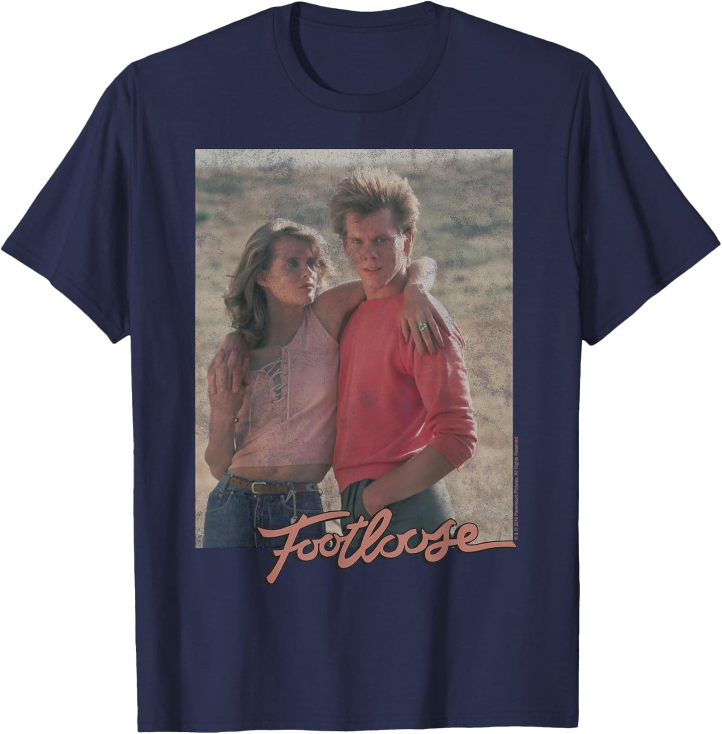 Footloose Ren McCormack Ariel Moore Portrait Title Logo T-Shirt - T-Shirt | Navy