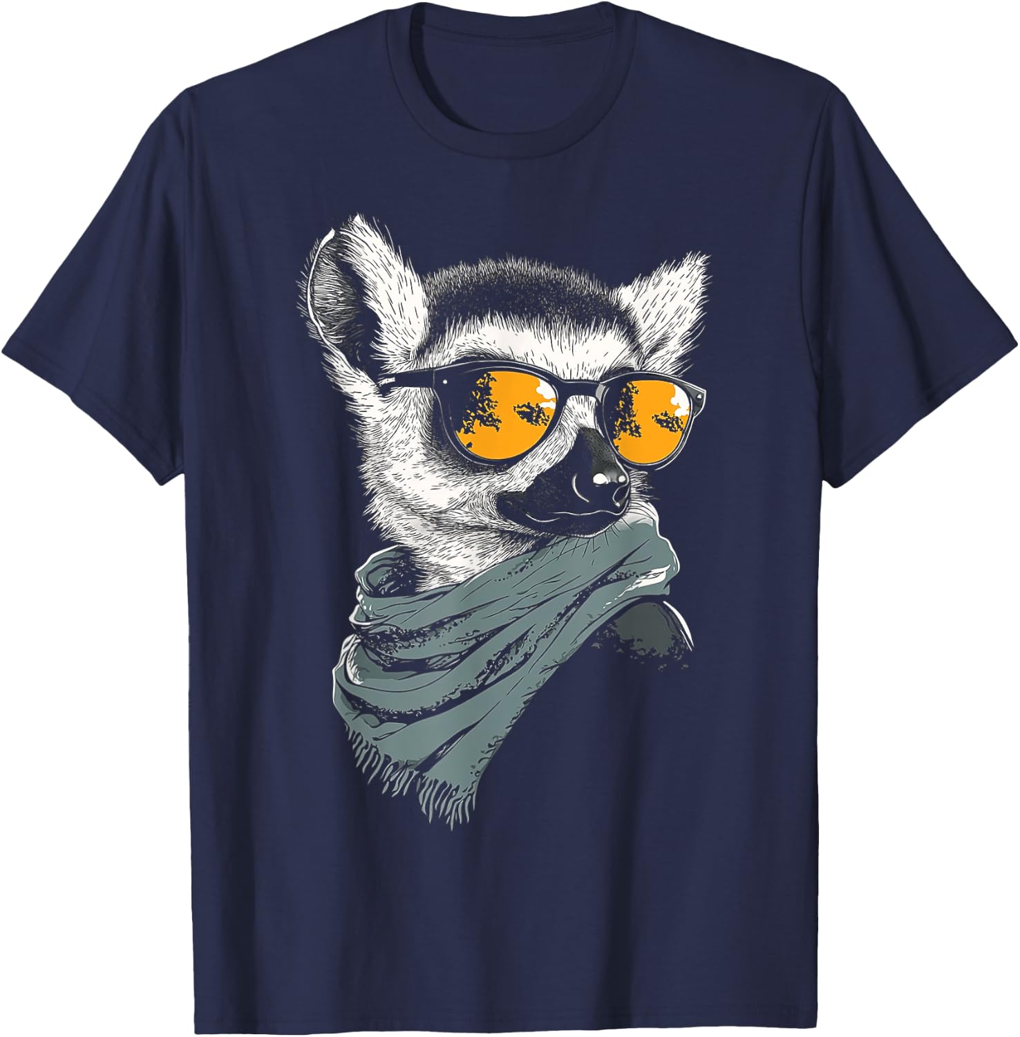 Ring Tailed Lemur Animal Motif Sunglasses Ring Tailed Lemur T-Shirt - T-Shirt | Navy