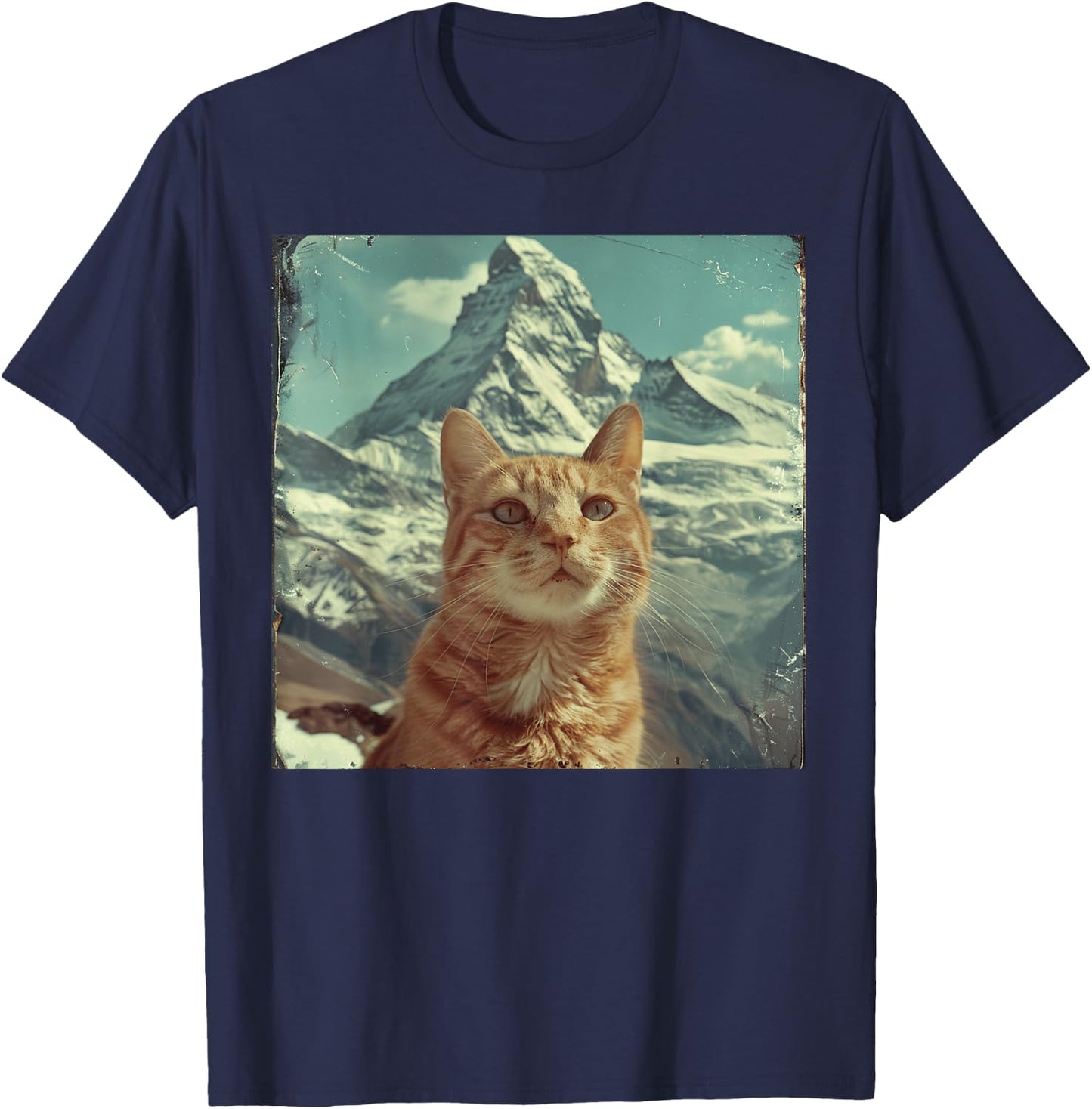Mountain Lover Kitten Mt. Everest Hiker Cute Cat Women Kids T-Shirt - T-Shirt | Navy