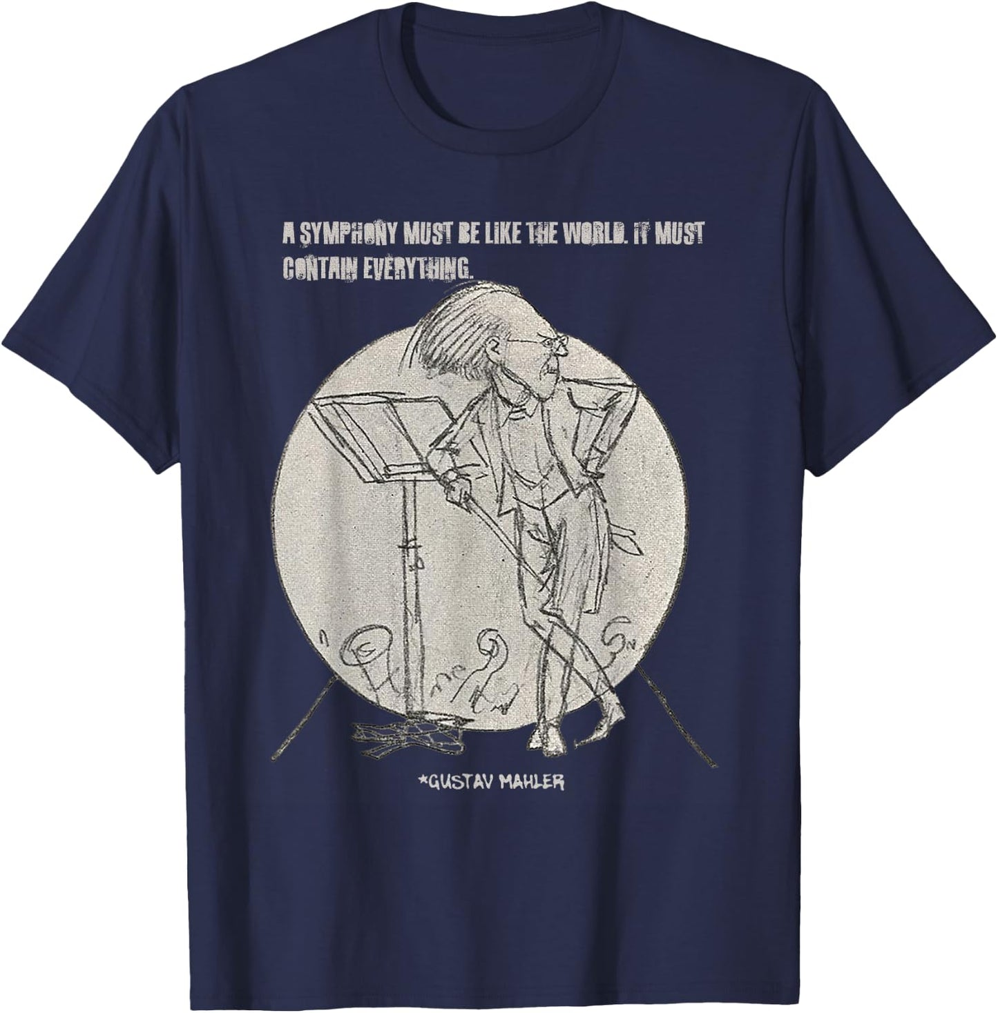 Gustav Mahler Bohemian Composer Conductor T-Shirt - T-Shirt | Navy