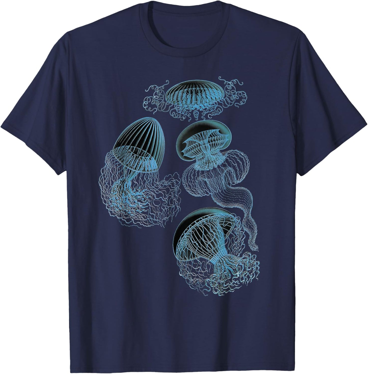 Jellyfish Ocean Lover Bioluminescent Sea Creature T-Shirt - T-Shirt | Navy
