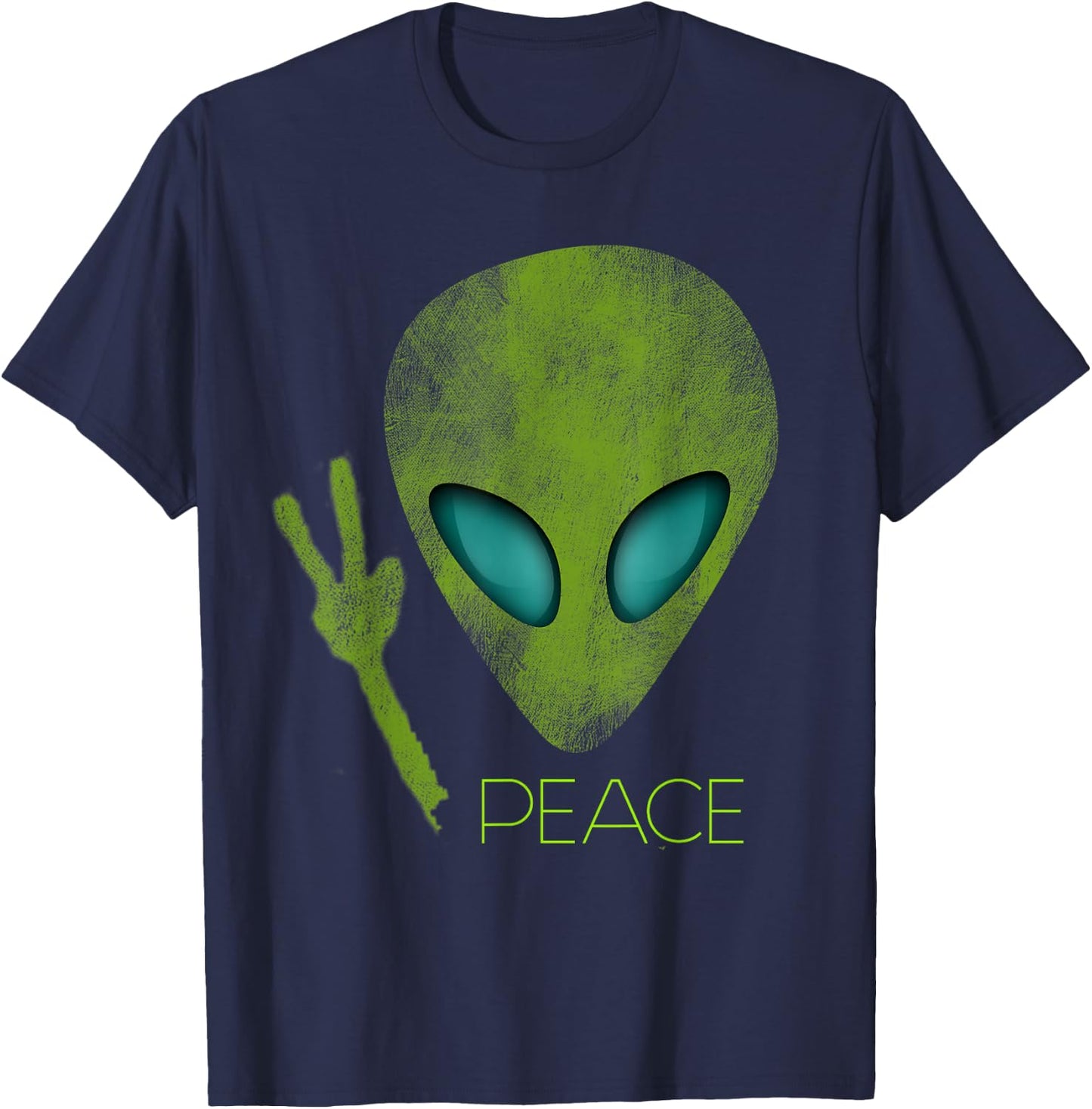 Alien Peace Cool Funny Cute UFO Lover Birthday Gift Small T-Shirt - T-Shirt | Navy
