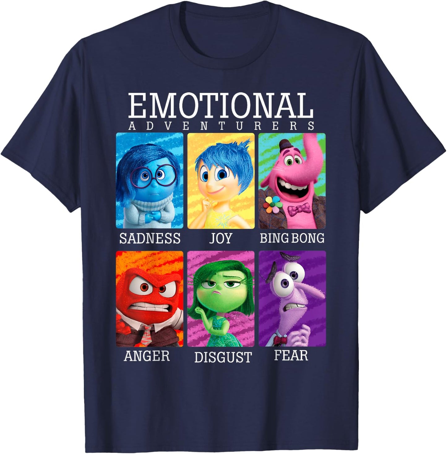 Disney Pixar Inside Out Emotions Yearbook Group T-Shirt - T-Shirt | Navy